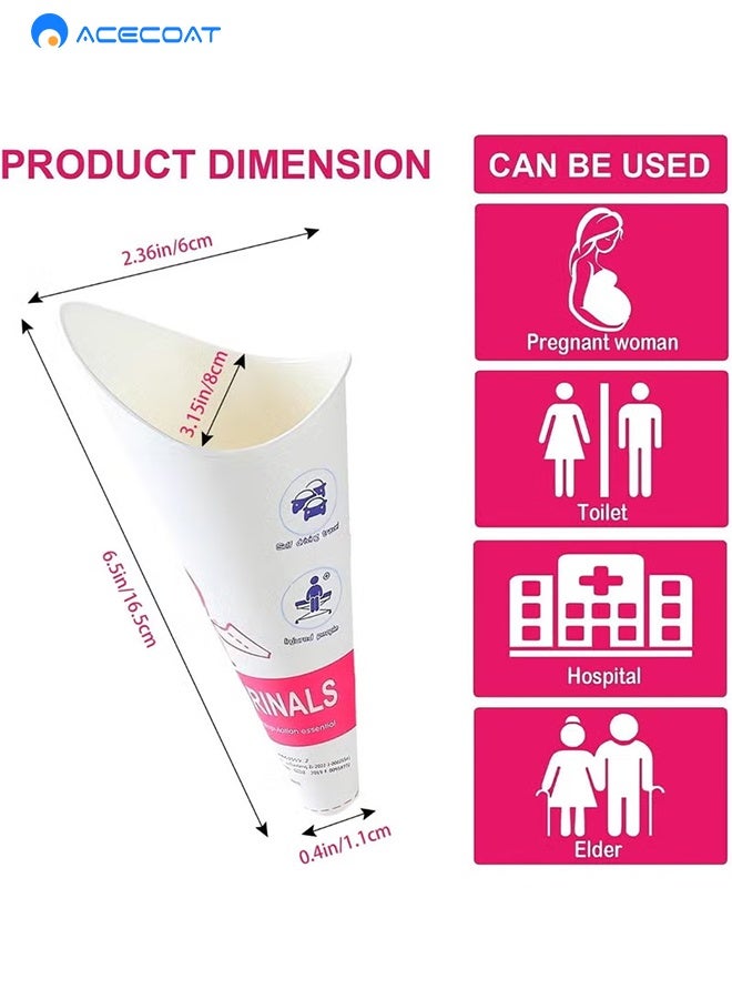 ACECOAT 20PCS Disposable Female Urination Device, Portable Girl Urinal Funnel Women Outside Pee Cup Waterproof Paper Standing Pee Disposable Cup Female Urinal For Camping, Hiking - Image 3